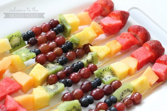 Rainbow Fruit Kabobs - welcometothemousehouse.com